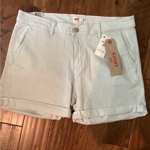 Levi’s blue striped shorts